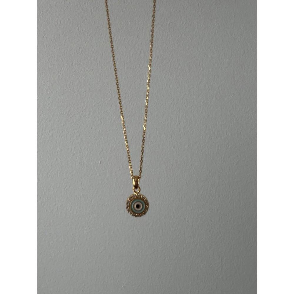 Tai Gold Plated Pave Evil Eye Necklace